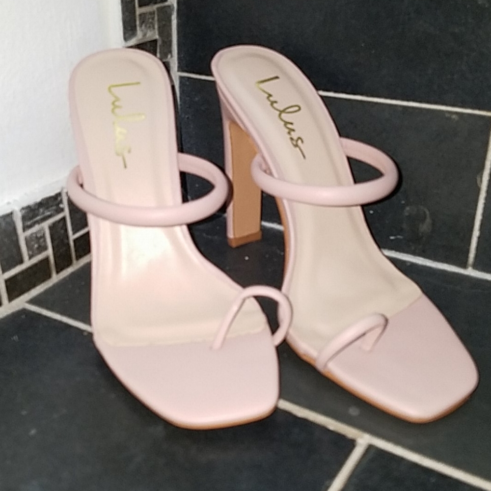 Lulu's MIMI NUDE/BLUSH PINK HEELED SANDALS
